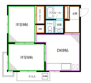 ハウス・オーク【1階】の間取り