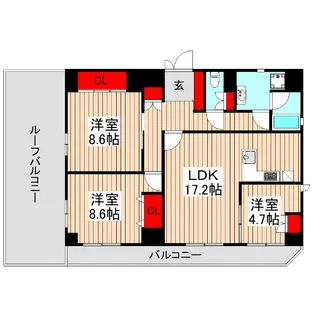 コンフォール山嘉【3階】の間取り