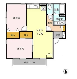 セジュール上官 B棟【1階】の間取り