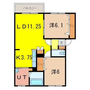 ハスコリオ旭町II【1階】の間取り