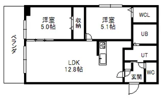 シャトーライフ山鼻1【2階】の間取り
