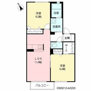 クラヴィエひびきの【2階】の間取り