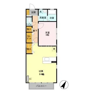 プリシェール公園前【2階】の間取り