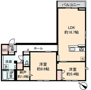 アルビオ・セレーノ横浜西寺尾【2階】の間取り