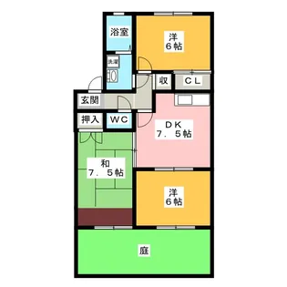 ウインザーコートA棟【1階】の間取り