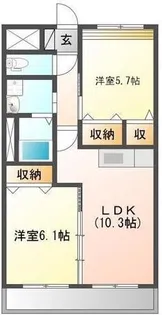 ベル・ブランシュ【1階】の間取り