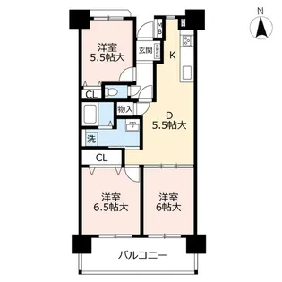 URアーベインルネス貝塚【13階】の間取り
