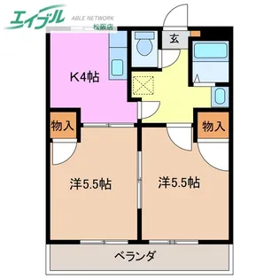 コーポワールド B棟【2階】の間取り