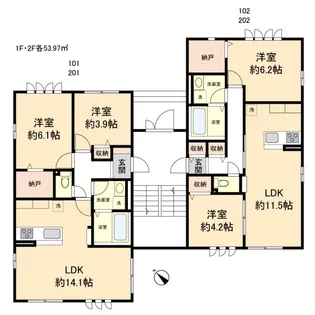 ロランジュ山之上【1階】の間取り