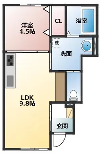 Rutile河合寄安 A棟【1階】の間取り