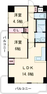 サンハイツ大和第1【7階】の間取り