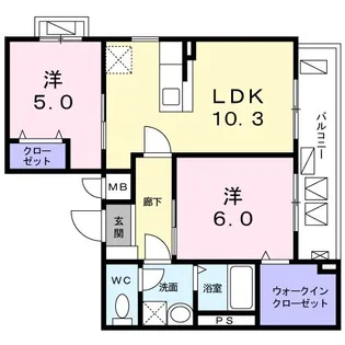 K’sアルカンシェル【2階】の間取り