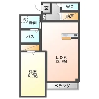 ランコントル【1階】の間取り