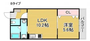 プレジール帝塚山【1階】の間取り