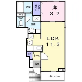 チェリー フィールド サウス【1階】の間取り