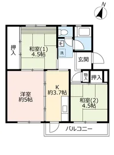 UR男山【5階】の間取り