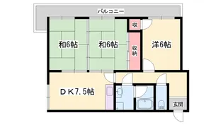 手柄コーポ2号館【6階】の間取り