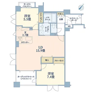 グランシティ桜木町II【10階】の間取り
