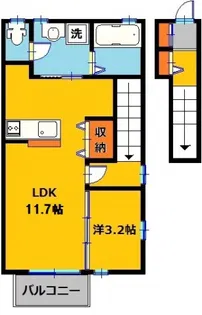 ラシードA【2階】の間取り