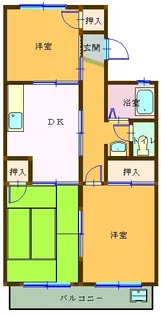 高塚荘【2階】の間取り