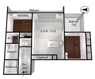 山形県山形市樋越【マンション】の間取り
