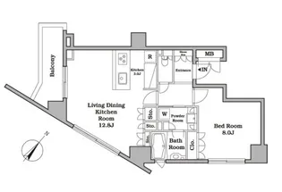 レジディアタワー中目黒【11階】の間取り
