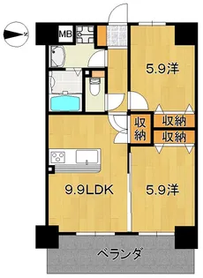 山中ハイツIII【4階】の間取り