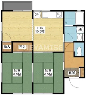 コーポ山下III【1階】の間取り