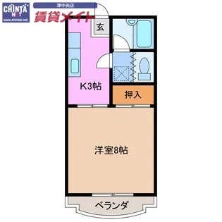 レジデンスタイコー【4階】の間取り