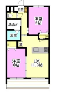 2LDKの間取り画像