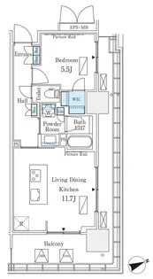 ロイヤルパークス品川【9階】の間取り