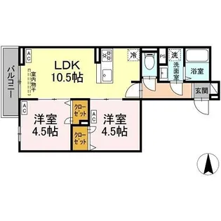 セレスティア南花畑III【2階】の間取り