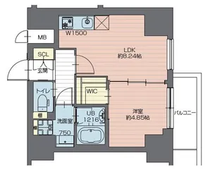 プレジオ西新井【9階】の間取り