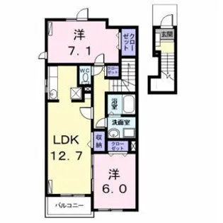 ベルメゾン都II B棟【2階】の間取り