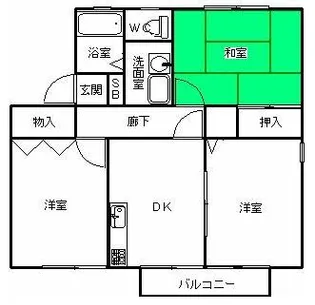 エスポワールカモシダA【2階】の間取り