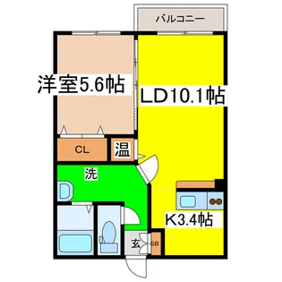 アビタパークサイド昭和中央【2階】の間取り