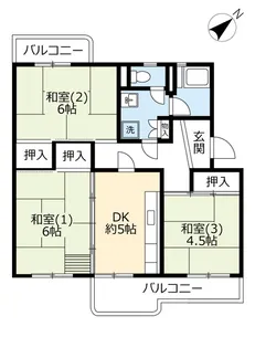 UR洛西新林北【3階】の間取り