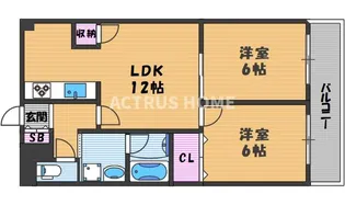 大阪府大阪市東住吉区北田辺3【マンション】の間取り