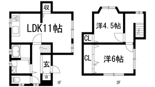 大阪府箕面市瀬川5【一戸建】の間取り