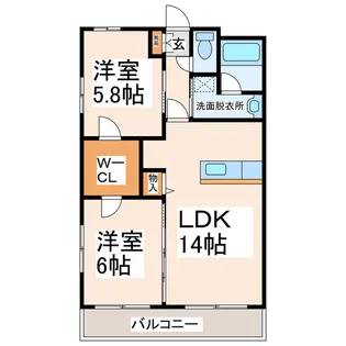 メゾンシャリテIII【6階】の間取り