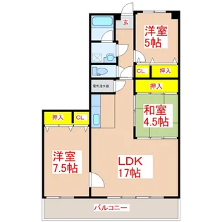 サンライズ姶良【6階】の間取り