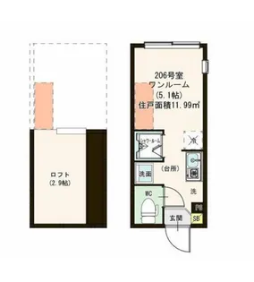 1Rの間取り画像