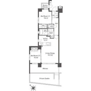 ザ・ケンジントン・レジデンス横濱片倉【1階】の間取り