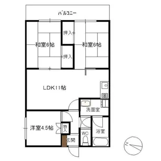 RKマンション【3階】の間取り