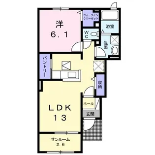 リバーサイドグレイス II【1階】の間取り