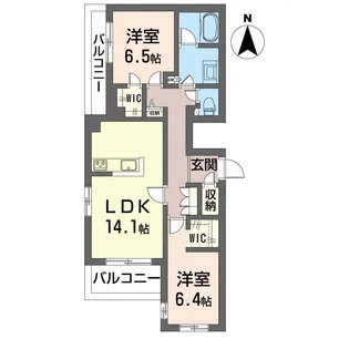 ヒルズスカイガーデン【1階】の間取り