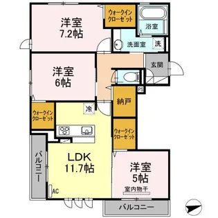 広島県福山市新涯町6【アパート】の間取り