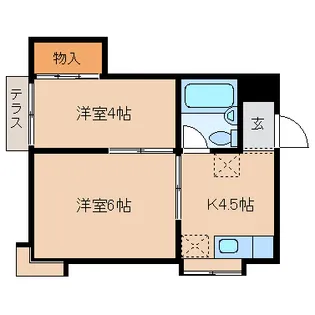 シティーコーポエレガ【1階】の間取り
