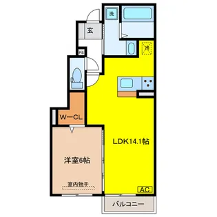岐阜県羽島郡岐南町下印食1【アパート】の間取り