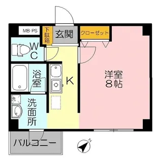 三記マンション紺屋町【2階】の間取り